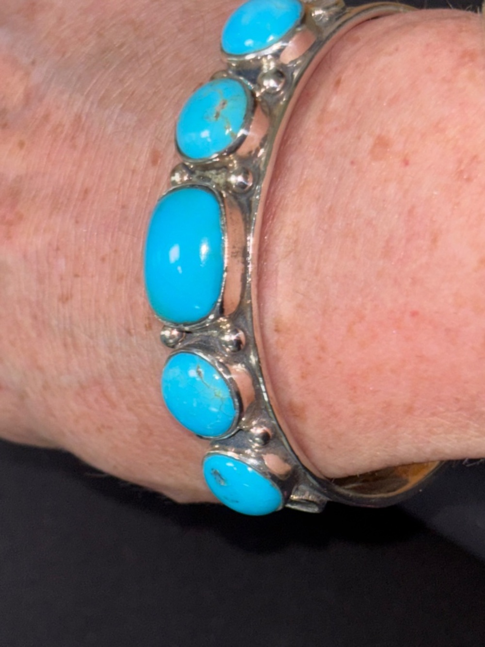 Silver and turquoise bracelet - Picture 2 of 7